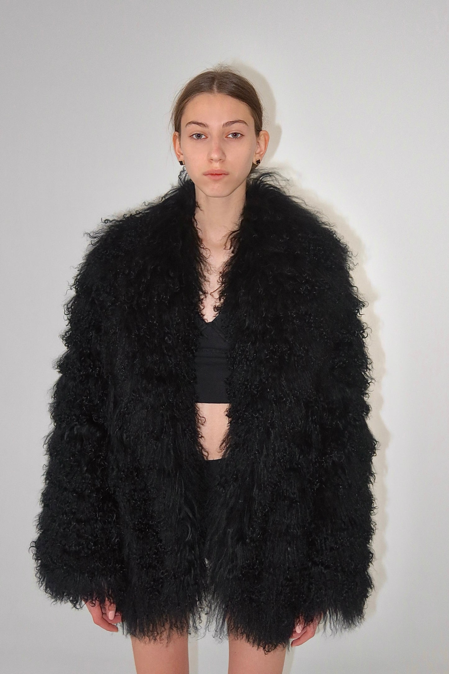The 'Obsidian ' lama fur jacket