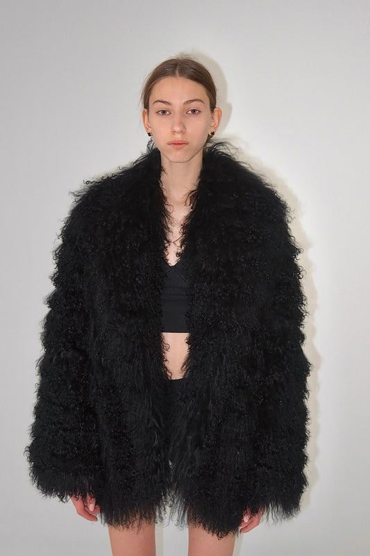The 'Obsidian ' lama fur jacket