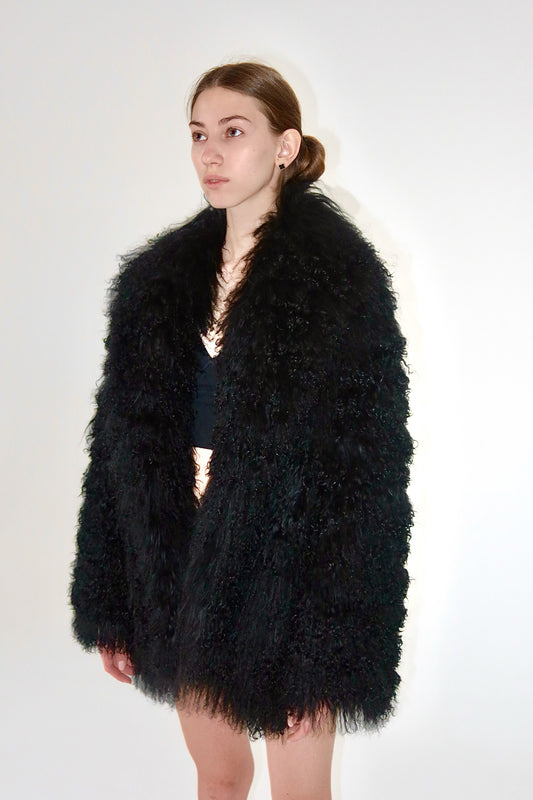 The 'Obsidian ' lama fur jacket